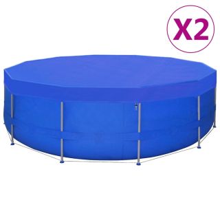 Покрытия для бассейнов, 2 шт., ПЭ, круглые 540 см, 90 г/м²
