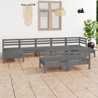9-osaline aiadiivanikomplekt, hall, täismännipuit