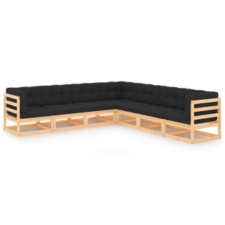 7-osaline aiadiivanikomplekt patjadega, männipuit