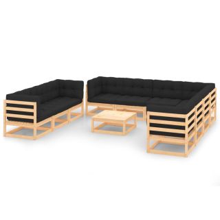 11-osaline aiadiivanikomplekt patjadega, männipuit