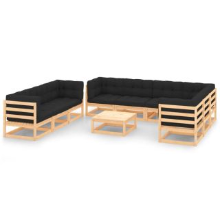 10-osaline aia mööblikomplekt patjadega, täispuit