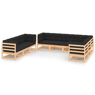 9-osaline aiamööbli komplekt patjadega, toekas männipuit