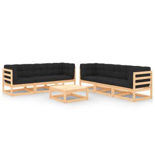 7-osaline aiadiivanikomplekt patjadega, männipuit