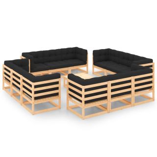 13-osaline aiadiivanikomplekt patjadega, männipuit