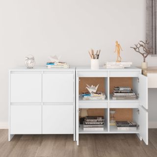 puhvetkapp 2 tk, valge, 70 x 41 x 75 cm, tehispuit