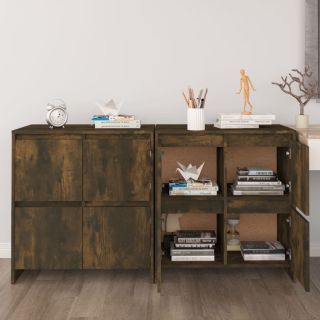 puhvetkapp 2 tk, suitsutatud tamm, 70 x 41 x 75 cm, tehispuit