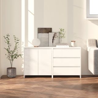 Буфет из 2 частей, белый, искусственное дерево