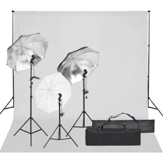 fotostuudio komplekt valgustuse ja taustapildiga