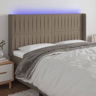 LED-voodipeats, pruunikashall, 203x16x118/128 cm, kangas