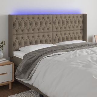 LED-voodipeats, pruunikashall, 183x16x118/128 cm, kangas