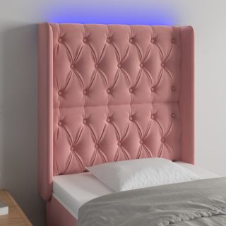 LED-voodipeats, roosa, 83x16x118/128 cm, samet