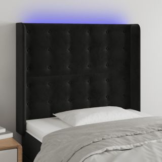 LED-voodipeats, must, 83x16x118/128 cm, samet