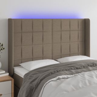 LED-voodipeats, pruunikashall, 147x16x118/128 cm, kangas