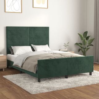Voodiraam ilma Madratsita Tumeroheline 140x190 cm samet