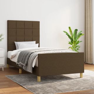 voodiraam ilma madratsita Tumepruun 80x200 cm kangas
