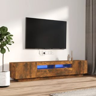 2-osaline telerikapikomplekt, LED, suitsutatud tamm, tehispuit