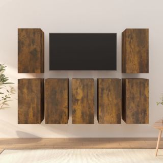 telerikapid 7 tk, suitsutatud tamm, 30,5x30x60 cm, tehispuit