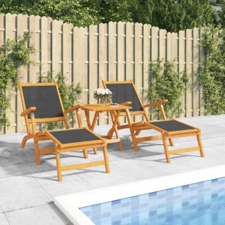 terrassitoolid lauaga, akaatsiapuit ja tekstileen