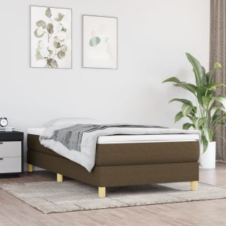 voodiraam ilma madratsita Tumepruun 100x200 cm kangas