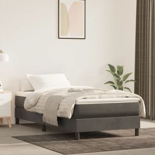 Voodiraam ilma Madratsita helehall, 90x190 cm samet