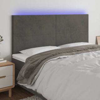 LED-voodipeats, tumehall, 180x5x118/128 cm, samet