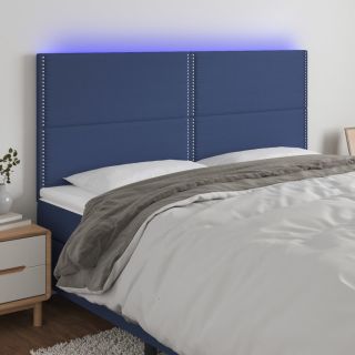 LED-voodipeats, sinine, 200x5x118/128 cm, kangas