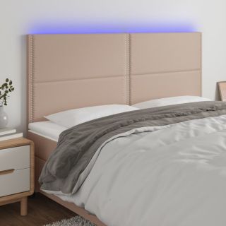 LED-voodipeats, Cappuccino, 180x5x118/128 cm, kunstnahk
