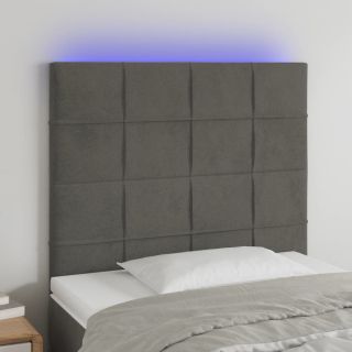 LED-voodipeats, tumehall, 100x5x118/128 cm, samet
