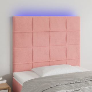 LED-voodipeats, roosa, 90x5x118/128 cm, samet