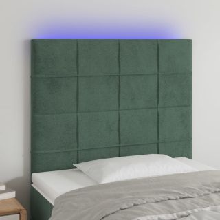 LED-voodipeats, tumeroheline, 100x5x118/128 cm, samet