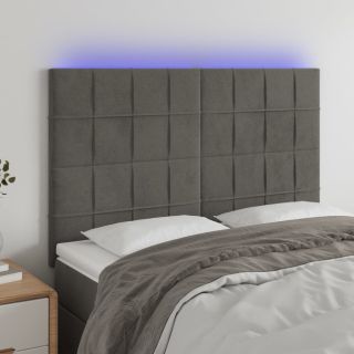 LED-voodipeats, tumehall, 144x5x118/128 cm, samet