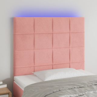 LED-voodipeats, roosa, 100x5x118/128 cm, samet