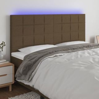 LED-voodipeats, tumepruun, 180x5x118/128 cm, kangas