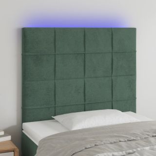 LED-voodipeats, tumeroheline, 80x5x118/128 cm, samet