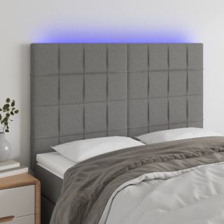 LED-voodipeats, tumehall, 144x5x118/128 cm, kangas