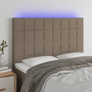 LED-voodipeats, pruunikashall, 144x5x118/128 cm, kangas