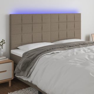 LED-voodipeats, pruunikashall, 160x5x118/128 cm, kangas