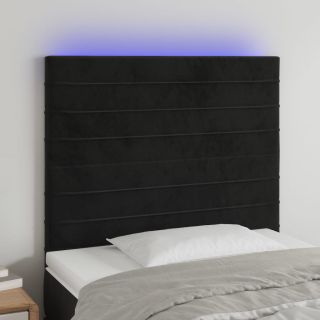 LED-voodipeats, must, 80x5x118/128 cm, samet