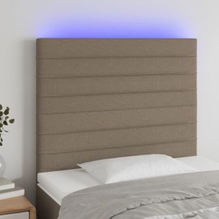 LED-voodipeats, pruunikashall, 80x5x118/128 cm, kangas