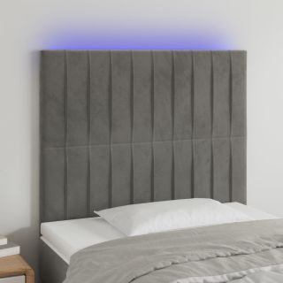 LED-voodipeats, helehall, 80x5x118/128 cm, samet