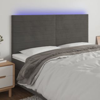 LED-voodipeats, tumehall, 180x5x118/128 cm, samet