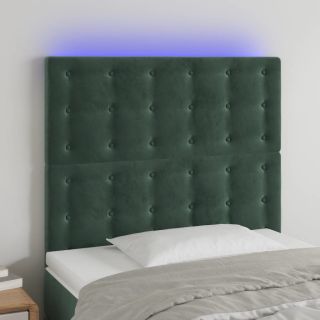 LED-voodipeats, tumeroheline, 80x5x118/128 cm, samet