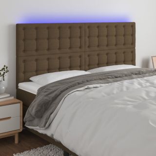 LED-voodipeats, tumepruun, 160x5x118/128 cm, kangas