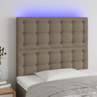 LED-voodipeats, pruunikashall, 80x5x118/128 cm, kangas