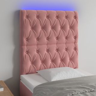 LED-voodipeats, roosa, 80x7x118/128 cm, samet