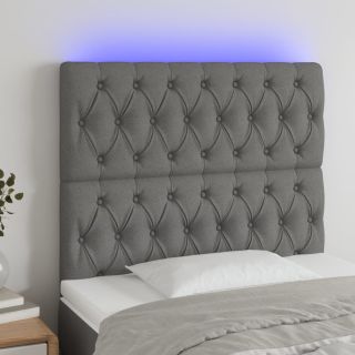 LED-voodipeats, tumehall, 90x7x118/128 cm, kangas
