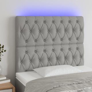 LED-voodipeats, helehall, 90x7x118/128 cm, kangas