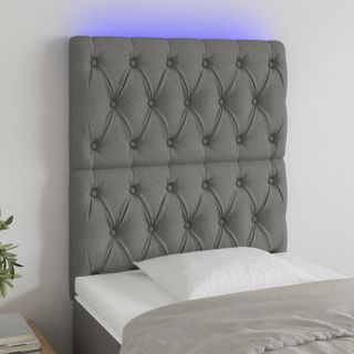 LED-voodipeats, tumehall, 80x7x118/128 cm, kangas