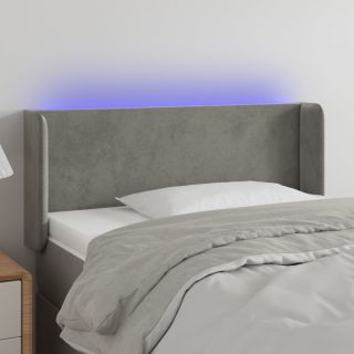 LED-voodipeats, helehall, 83x16x78/88 cm, samet