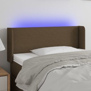 LED-voodipeats, tumepruun, 103x16x78/88 cm, kangas